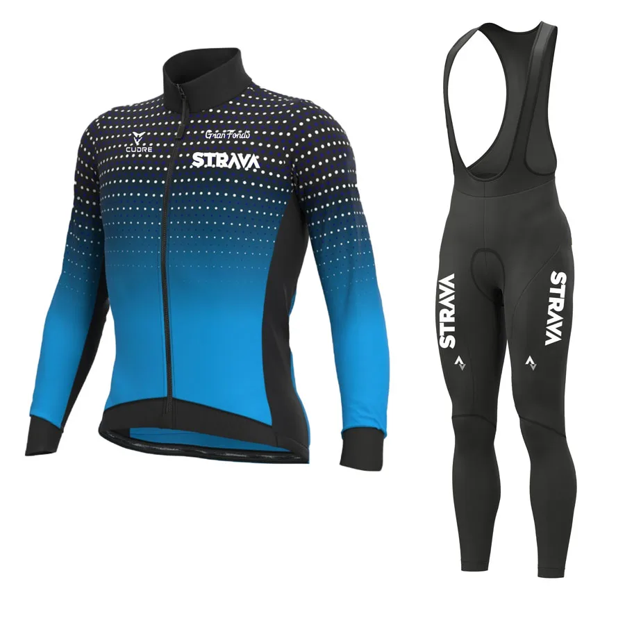 

Трикотажный комплект для велоспорта STRAVA, командная быстросохнущая одежда с длинным рукавом для горных велосипедов, одежда для велоспорта