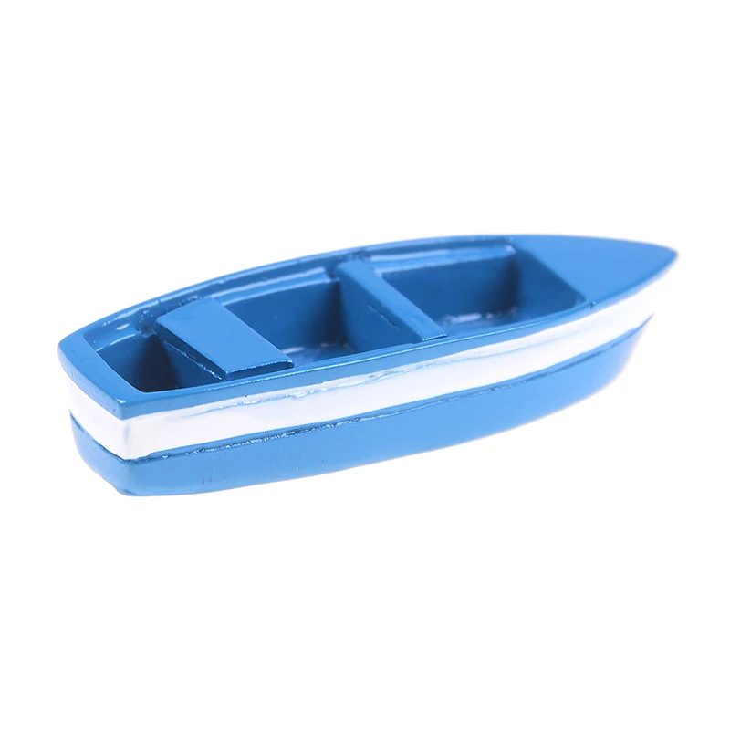 

2018 New Resin Mini Boat Decoration Statues Home Landscape Exquisite Creative Blue 6*2*1cm