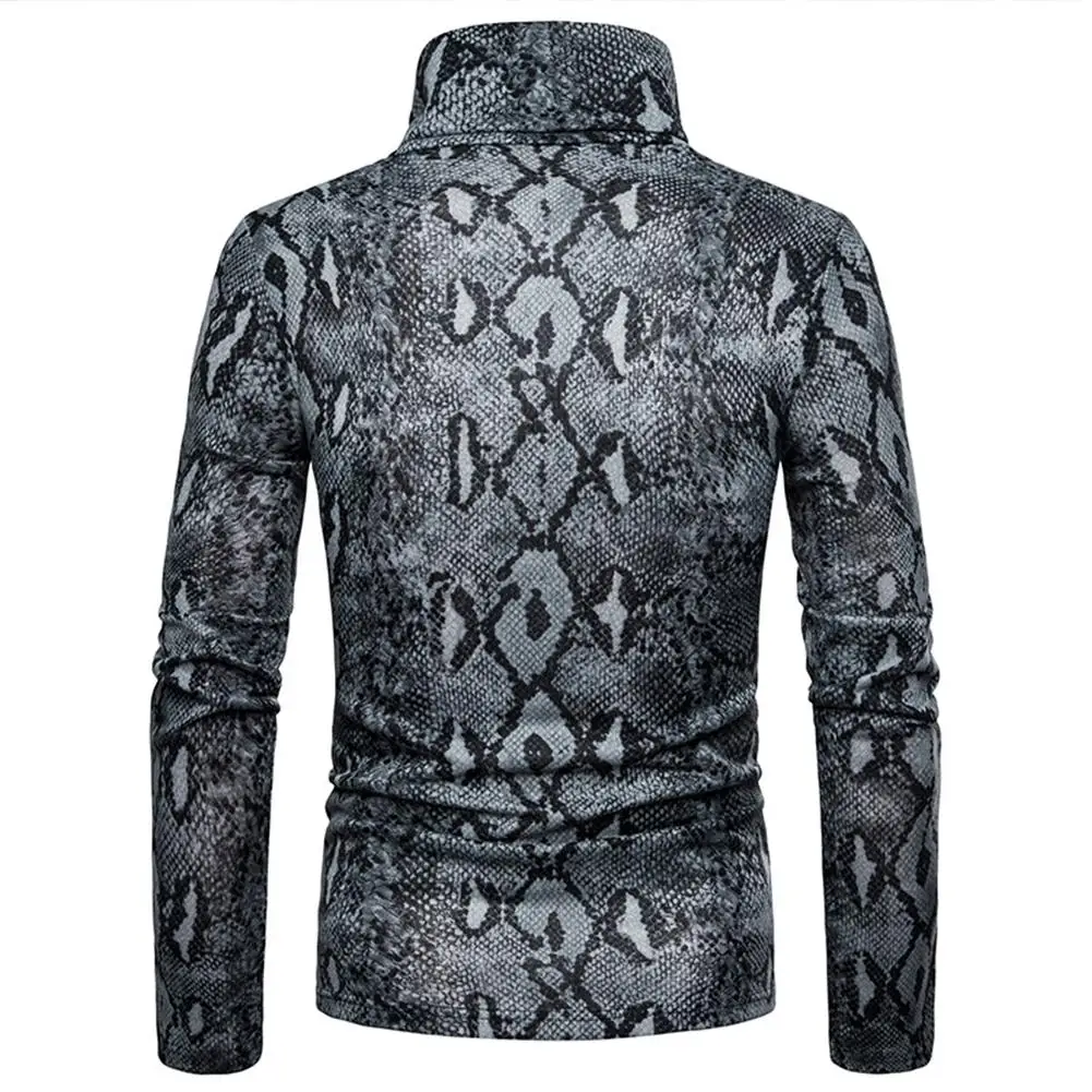 Мужской теплый свитер MISSKY Повседневный пуловер из змеиной кожи с высоким