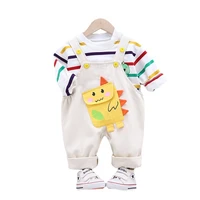 new spring autumn children cartoon clothes baby boys girls striped t shirt pants 2pcssets kids infant costume toddler tracksuit