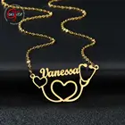 Goxijite модное индивидуальное ожерелье с полым сердцем именем персонализированное ожерелье из нержавеющей стали с стетоскопом креативный подарок