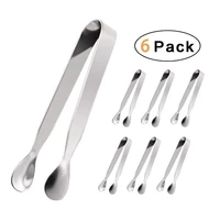 6pcs set ice tongs mini serving tongs stainless steel kitchen tongs for appetizers sugar cube