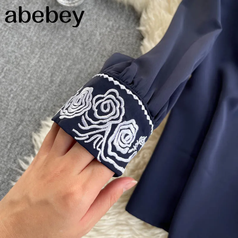 

Design Retro Print Blouse Women Notched Collar Puff Sleeve Button Tops 2021 Spring Korean Casual Blouses