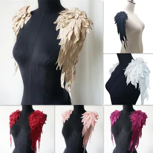 2 шт.компл. вышивка Ангел, пришивной цветочный воротник, патч для свадебного платья, свадебного платья, одежды, поделки сделай сам