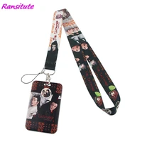 ransitute r1722 figure lanyard card id holder car keychain id card pass gym mobile phone badge kids key ring holder jewelry