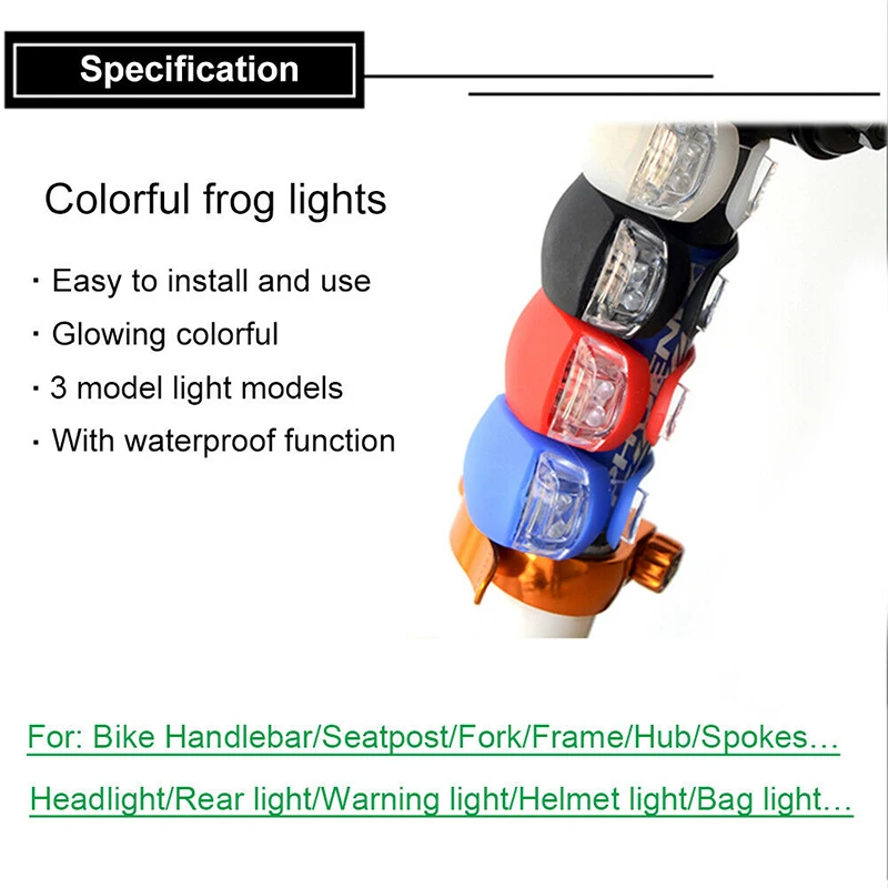 Силиконовый задний фонарь для велосипеда водонепроницаемый передний