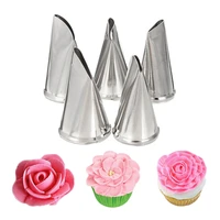 5pcs stainless steel cream icing piping nozzles set diy cake decorating tool tips pastry flower mouth kitchen baking accessories