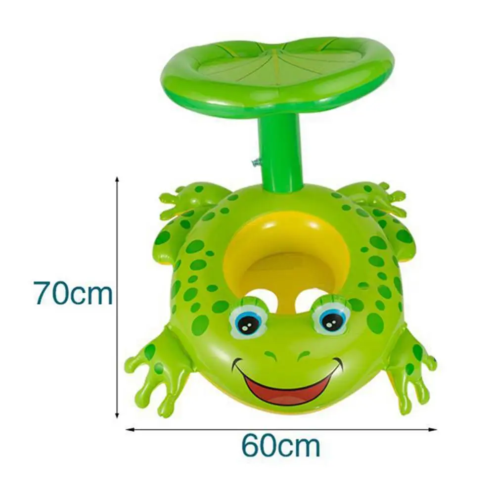 

Creative Sunshade Inflatable Cute Frog Swimming Pool Floats Thickened PVC Children's Fall Prevention Floating Ring