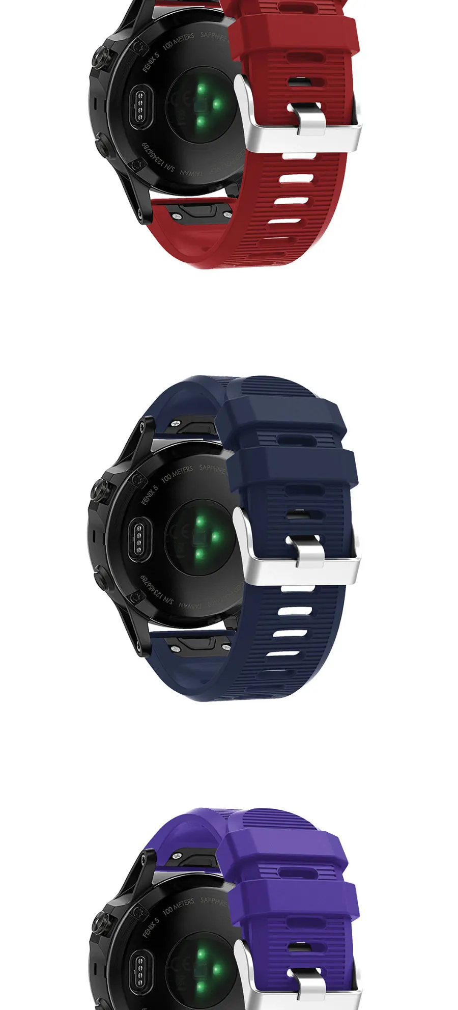 20 22 26 мм смарт-часы ремешок для Garmin Fenix 5X5 5S 3 3HR forerunner 935 часы Quick Release силиконовый браслет Easyfit