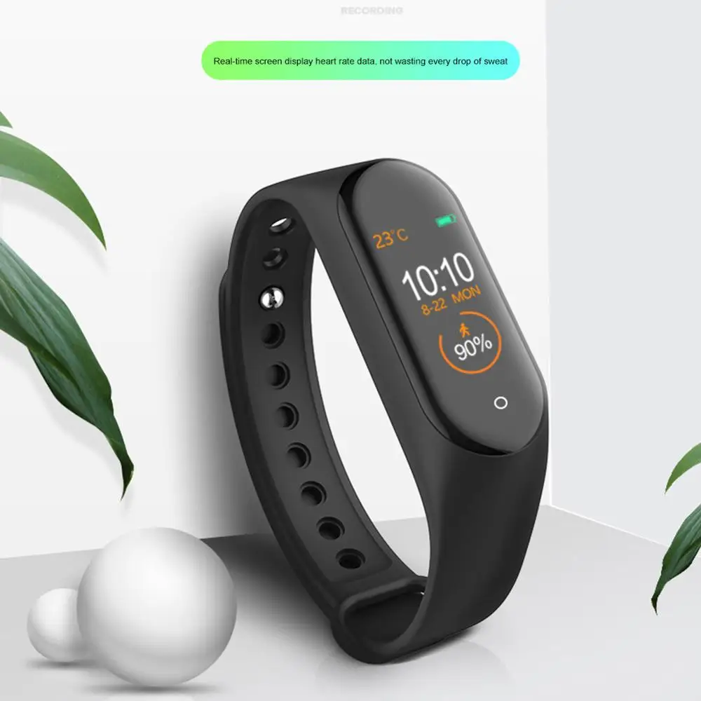 Новый смарт браслет M4 3 цвета AMOLED экран для Miband 4 Smartband фитнес Bluetooth Спорт