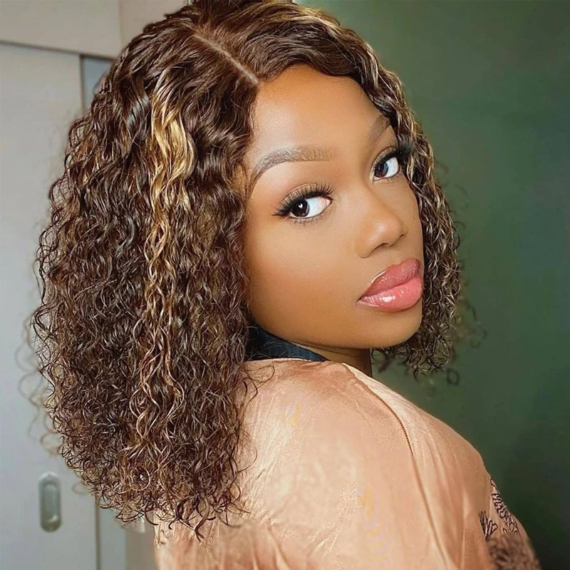 

Парик из бразильских курчавых, дешевые короткие Боб человеческих волос парики 13x1 бразильские волнистые кудрявый глубокий фронтальной пари...