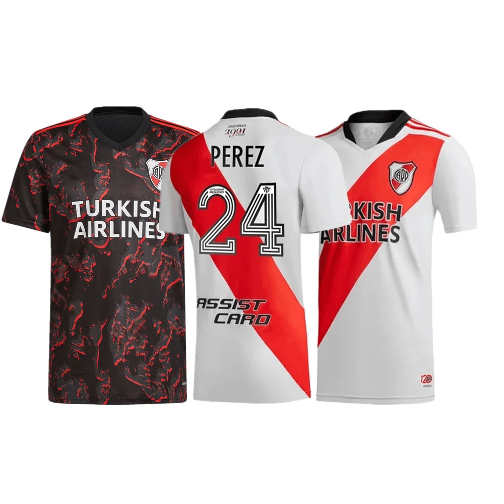 

New 2021/2022 River Plate High quality Jerseys Home Away T-shirt customize Perez M. Suarez Ponzio Borre Nicolas De La Cruz