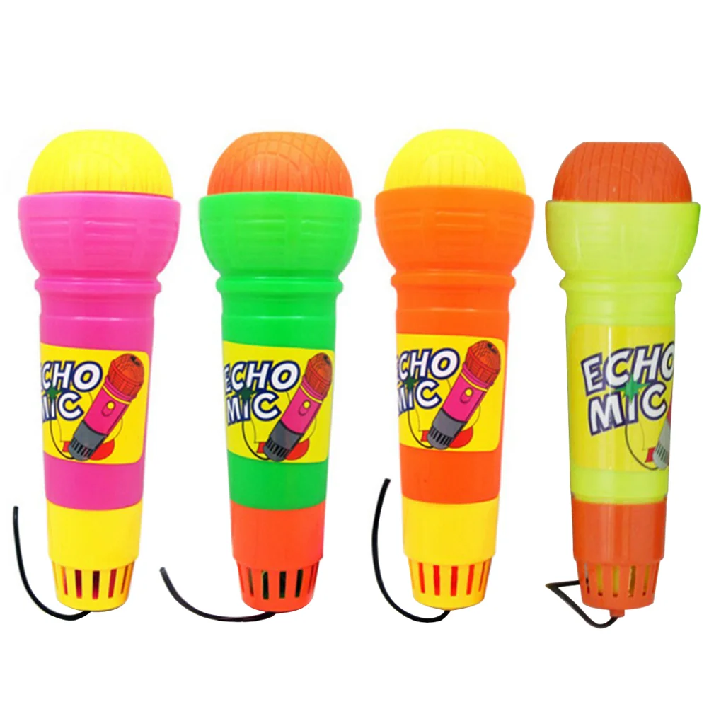 

4pcs Echo Microphone Toy Pretend Play Multicolor Novelty Toy for Kids Graduations Holidays Birthday Parties (Random Color)