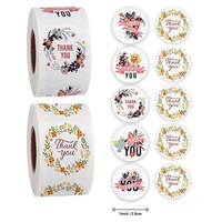 500pcsroll creative floral thank you sticker for wedding envelope gift boxbag sealing stickers label diy diary scrapbooking