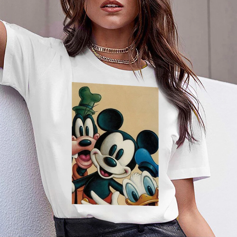 

Disney Women Shirt Short Sleeve Ulzzang Fashion Summer 90s Basic Comfy Clothes Short Sleeve Funny Outside Streetwear Elegant