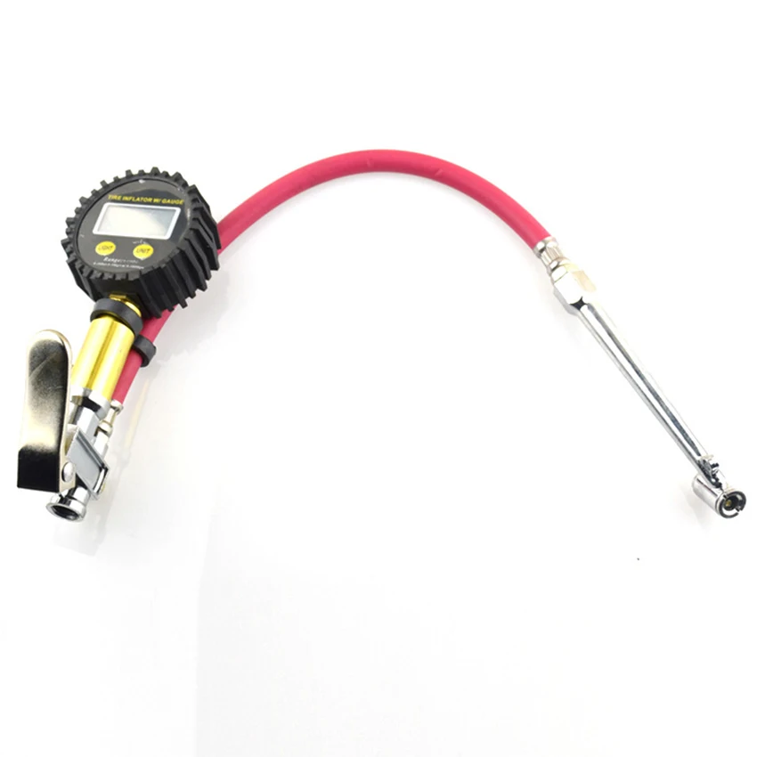 Digital Tire Pressure Gauge with Dual Chuck Nozzle Inflator for Car Truck PSI KPa Bar Kgf/cm2 Unit Conversion | Инструменты