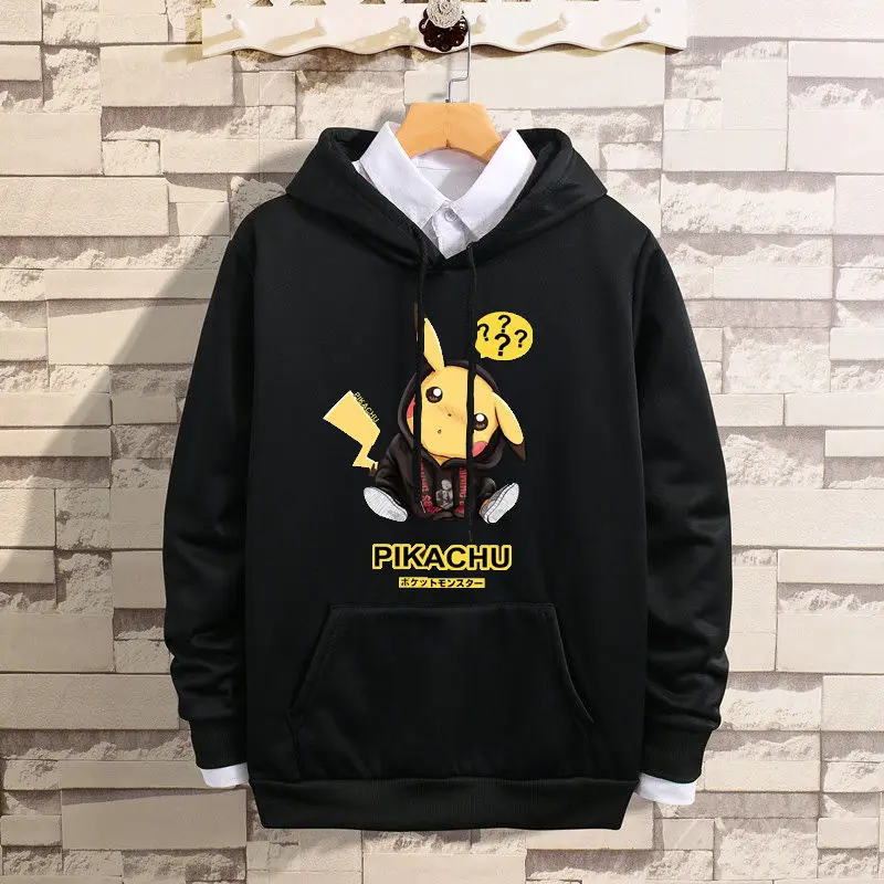 Высококачественная новая куртка Пикачу с капюшоном плюшевой и утолщенной