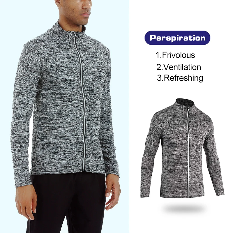 

New Winter Autumn Sweatshirt Sport Shirt Men Zipper Running Jackets Fitness Gym Sports Clothing Sport Top Men's Sportswear 2019
