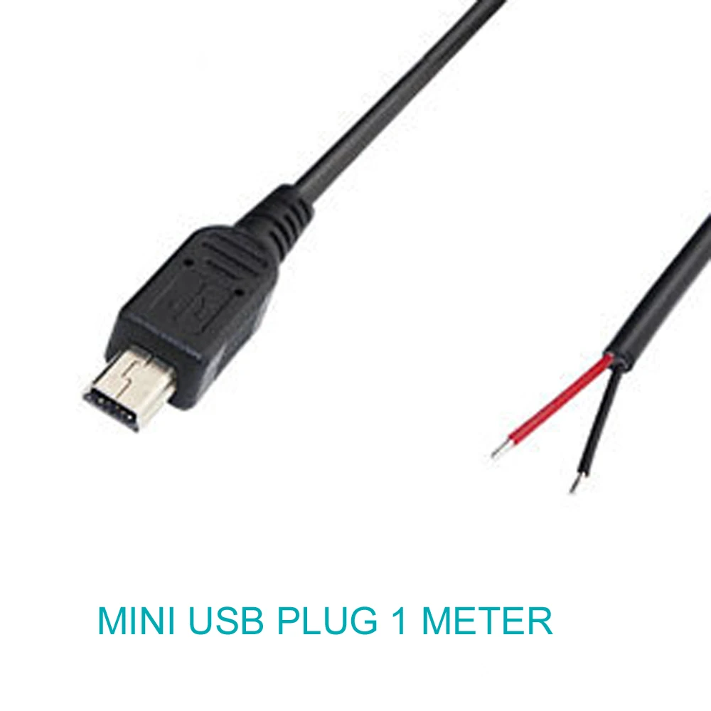5 шт. 1 м/3 3 фута мини USB Штекерный кабель 2 провода питания отрезок шнур сделай сам