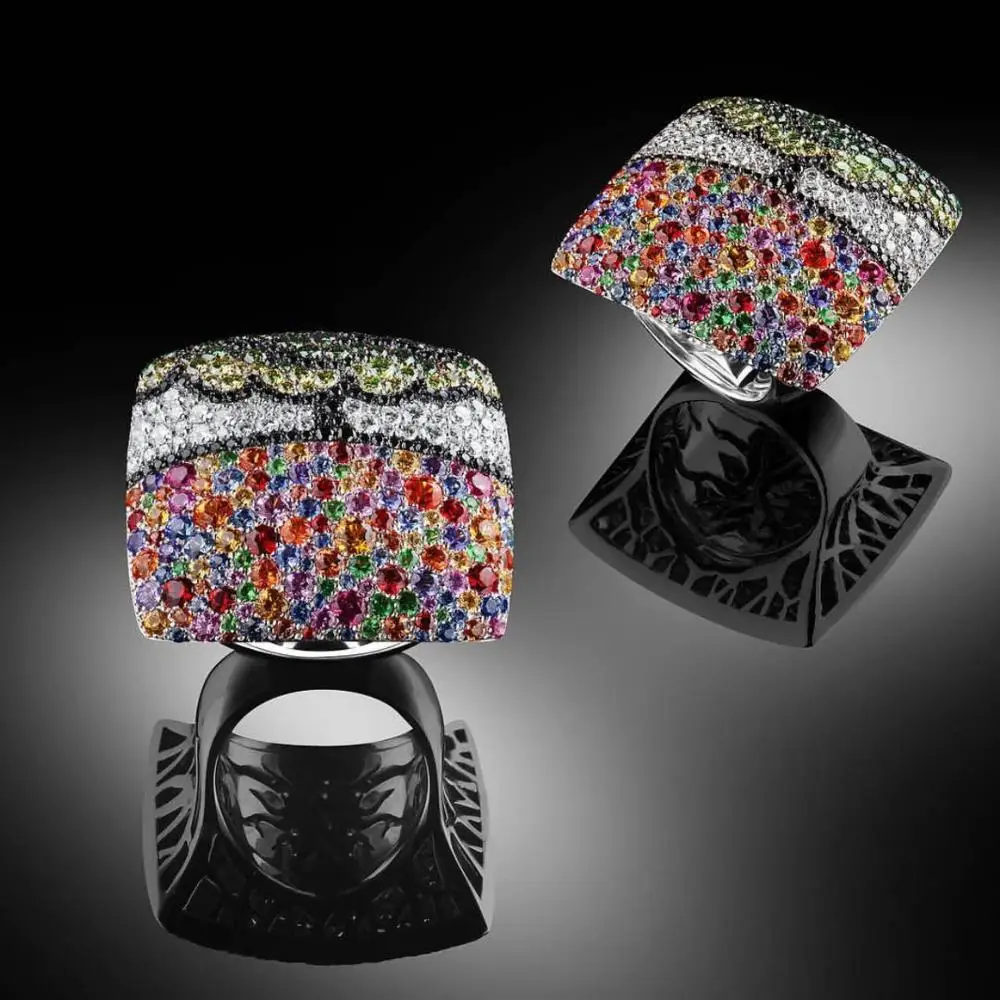 GODKI Exclusive Clouds Life Tree Colorful CZ Stacks Rings for Women Finger Beads Charm Ring Bohemian Beach Jewelry 2019 | Украшения и