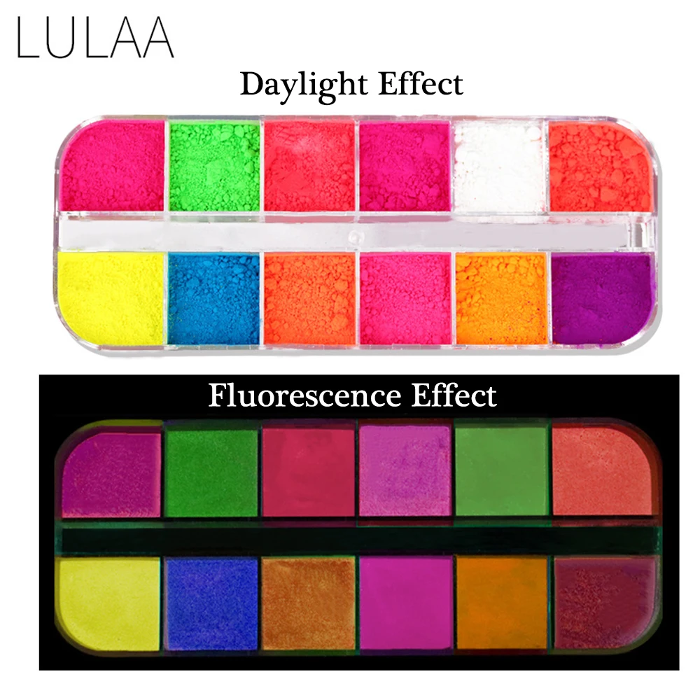 Phosphor Nail Boxed Girlish Nails Super Bright Luminous Powder Pigment Glitter Accessories | Красота и здоровье