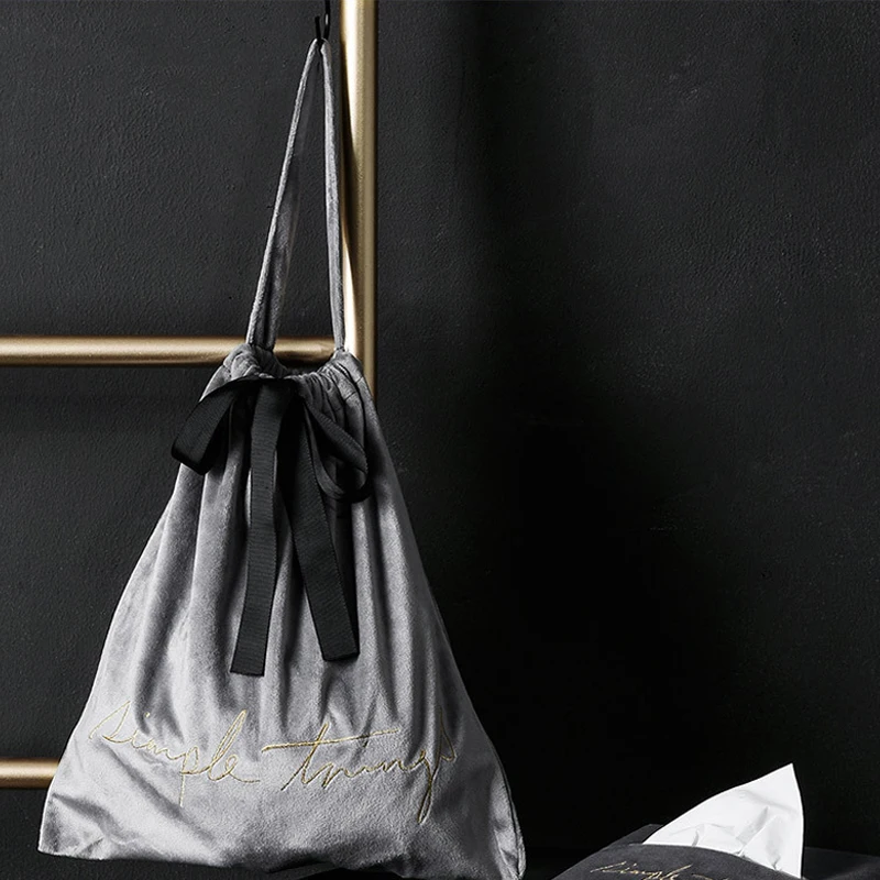 Сумка для хранения бархатная сумка чеков комплект с карманом на шнурке