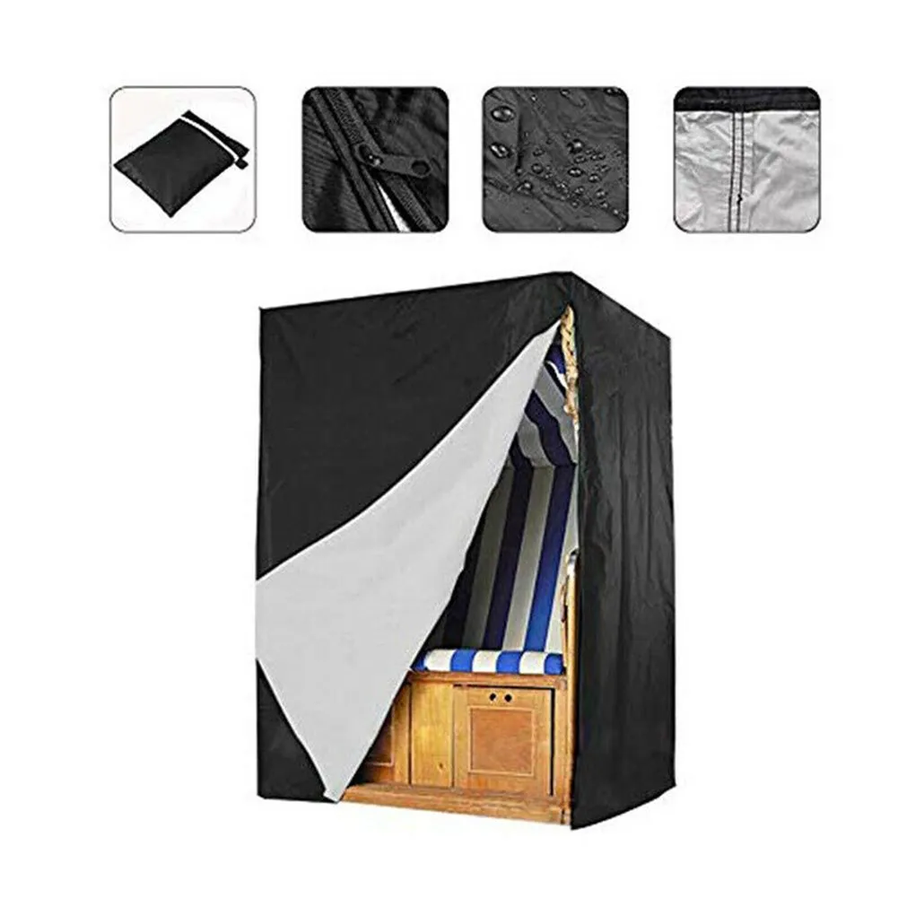 

1 Pc Beach Chair Cover 135*105*175/140cm Accessories Black Dust-proof Tool