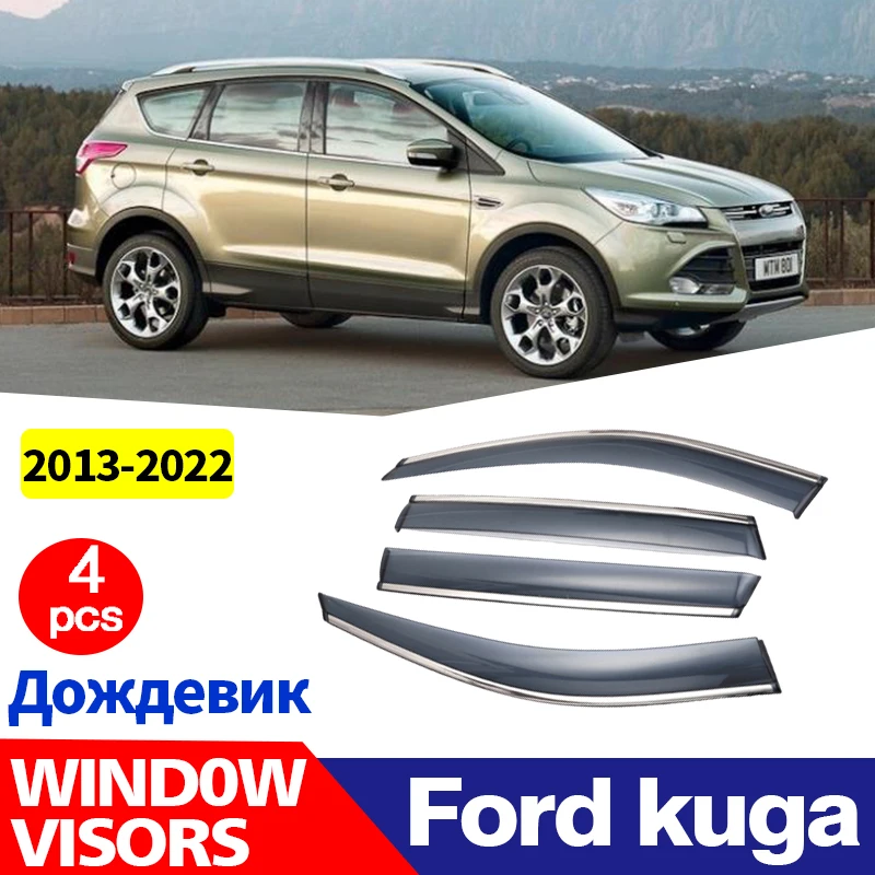 For Ford KUGA 2013-2022 window visors car rain shield deflectors awning trim cover exterior car styling accessories