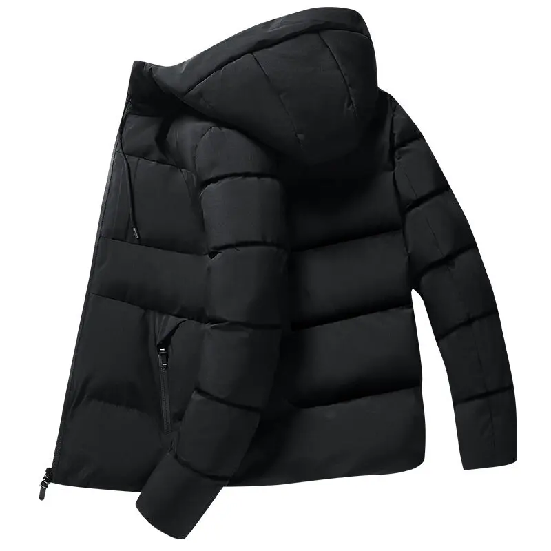 2021 winter new Korean down padded jacket men's youth hooded jacket padded jacket men's slim short padded jacket