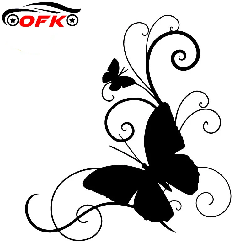 

Beautiful Butterfly Applique High Quality Creative Car Decoration Personality Pvc Waterproof Applique Black/white, 17cm *15cm