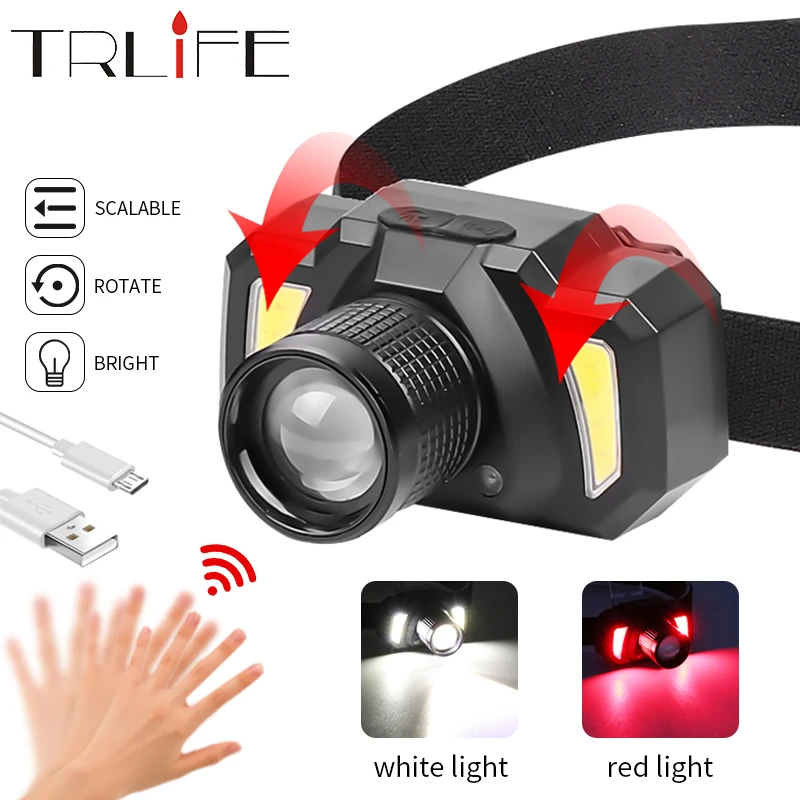 Портативный светодиодный мини-фонарь на 8000 лм перезаряжаемый налобный фонарь с