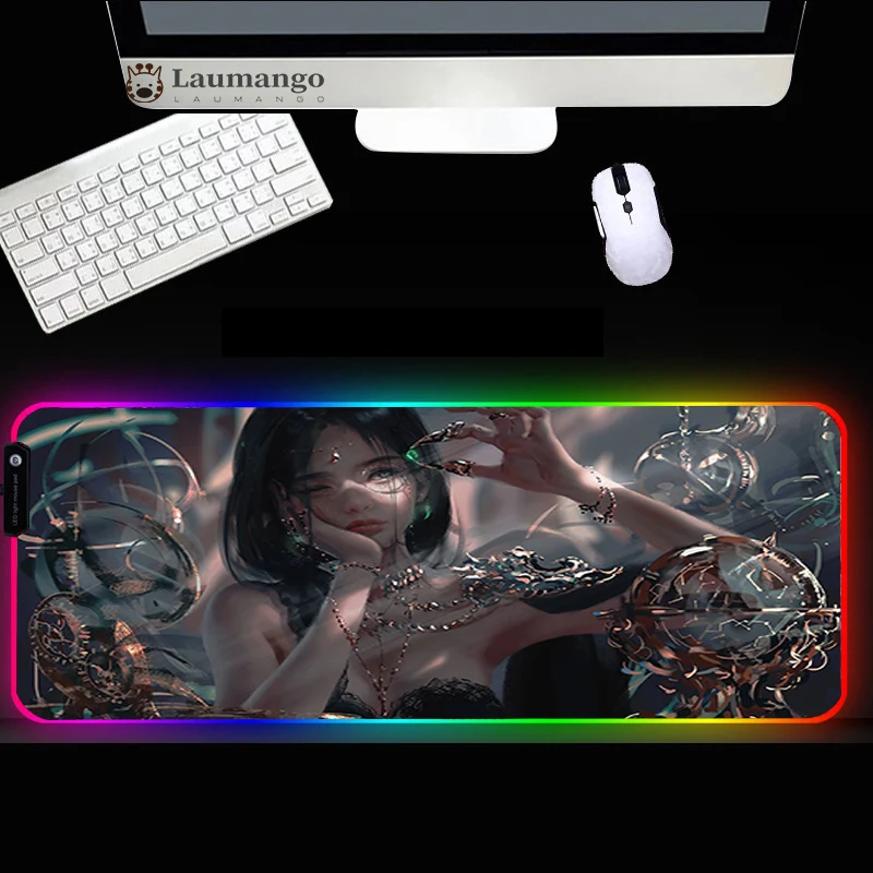

Ghostblade 90X40cm Mousepad Large Computer Mouse Mat LED USB Wired Lighting RGB Mouse Pad Gaming Mat