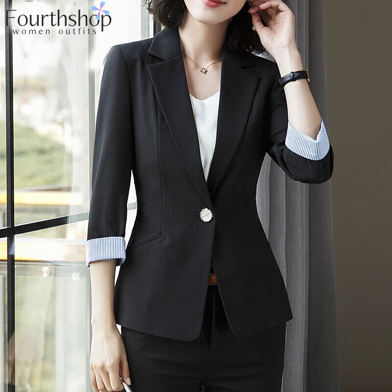 Модные блейзеры и куртки для женщин осень зима Офис Леди Бизнес Работа
