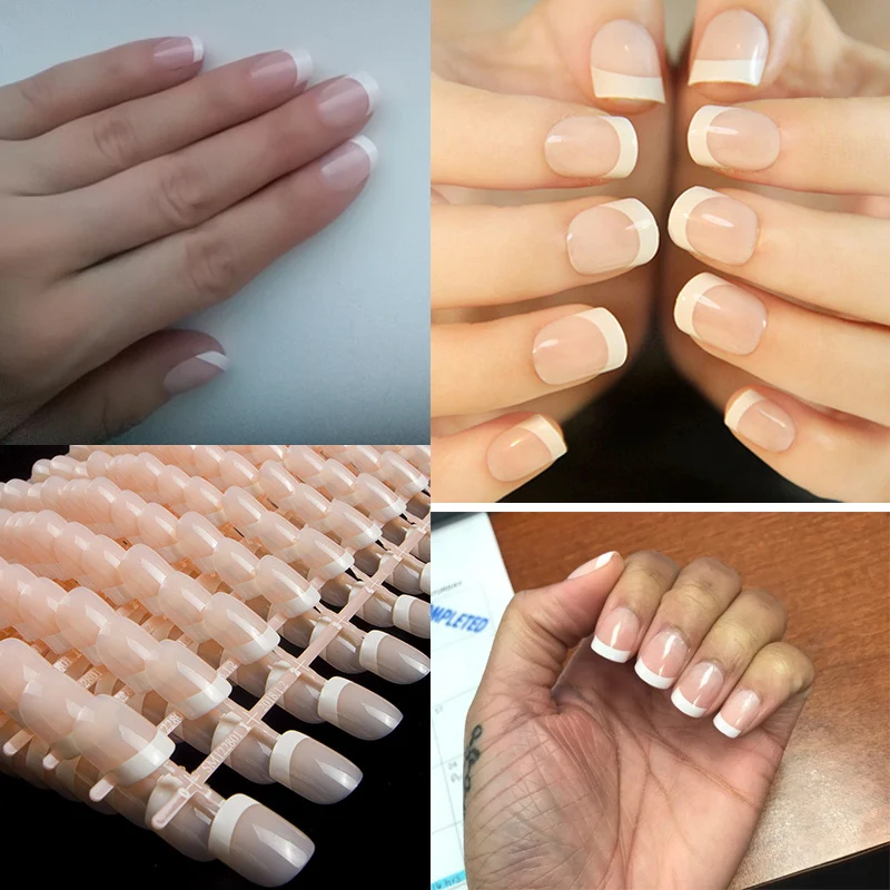 Оптовая продажа 10 комплектов полное покрытие французские накладные ногти