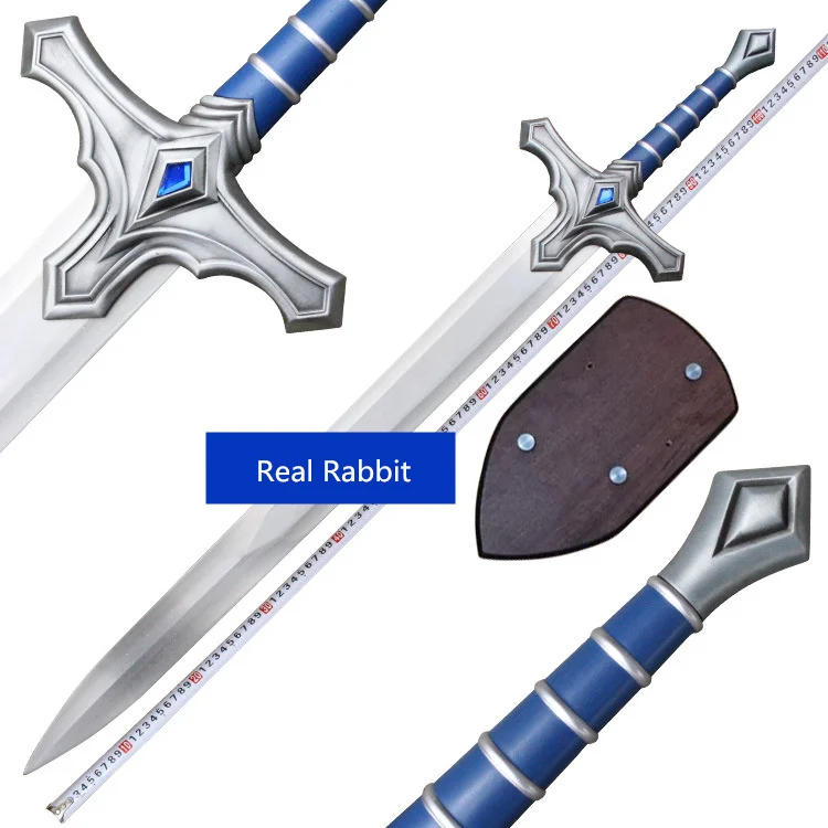 

[Funny] Metal made 1:1 Scale 108cm WOW Stormwind soldier weapons Lion Shield and sword model adult cosplay toy collection gift