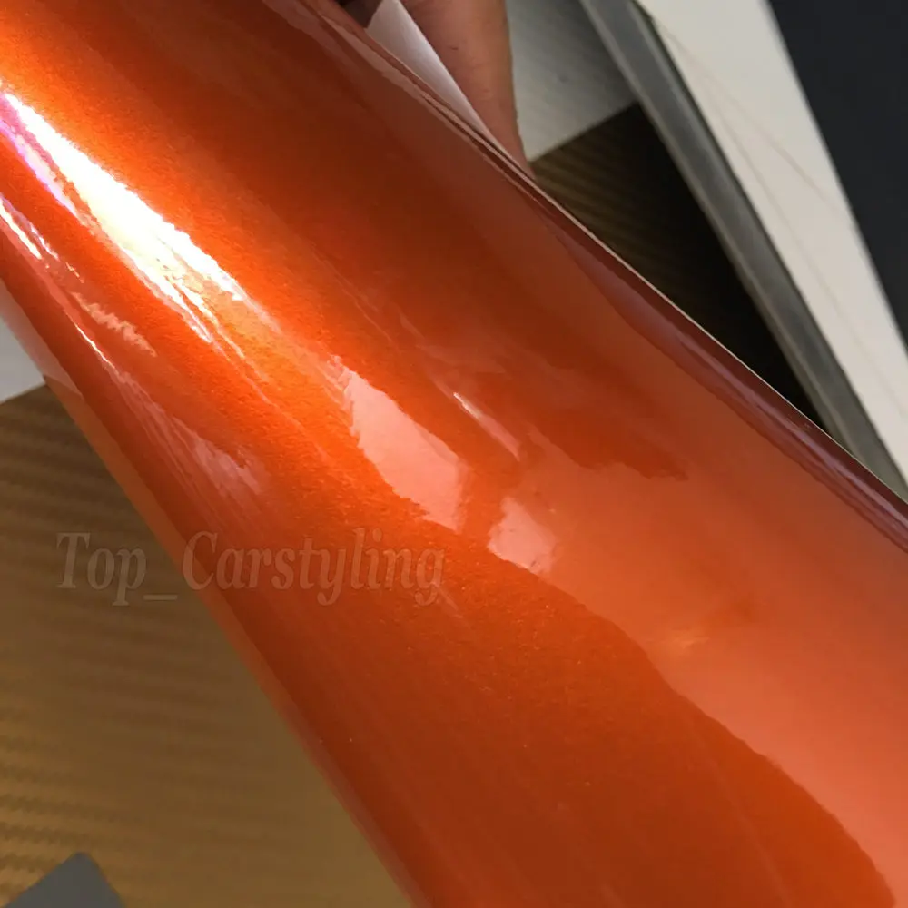 Оранжевый блеск закат Металлик Конфеты виниловая обертка для всего автомобиля