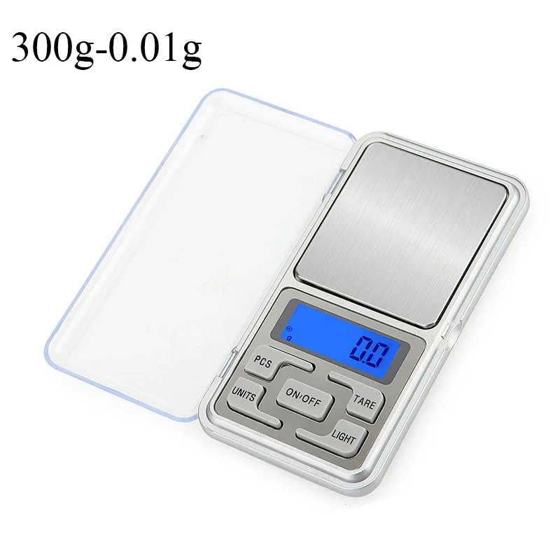 1 шт мини весы для драгоценных камней, выполненные из 100/200/300/500g 0,01/0,1g Высокое качество грамм Вес Карманный с подсветкой весы для Кухня ювелирные изделия медицины - Цвет: 300g-0.01g