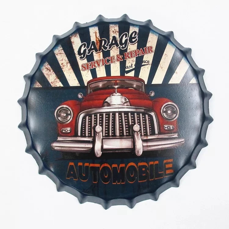 

Beer Bottle Cap Sign Iron Plate Paintings Retro Beer Brand Indoor Wall Decor Metal Plaques Tin Signs