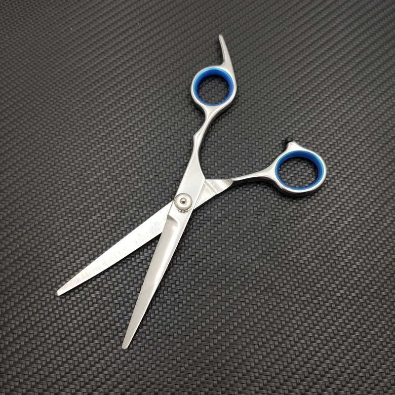 Blue flat scissors Swayboo 6 дюймов стрижка титановые Парикмахерские ножницы для волос 4R13 лезвие из нержавеющей стали ежедневная машинка для стрижки волос ножницы для стрижки - Цвет: Blue flat scissors