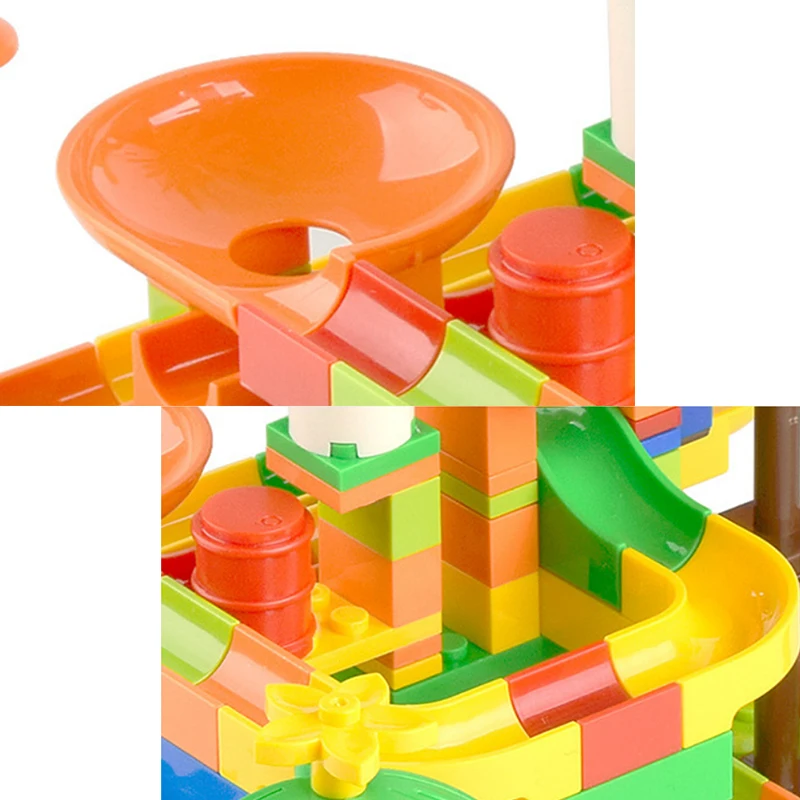 Детские развивающие игрушки строительные блоки сделай сам горка трек