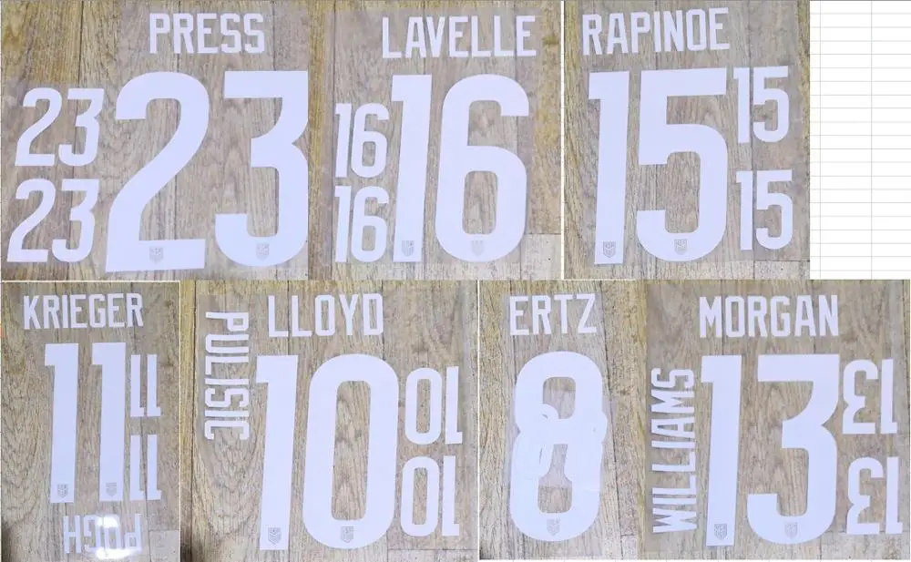 20 21 США тайная пресса LAVELLE RAPINOE KRIEGER PUGH PULISIC LLOYD ERTZ Морган Уильямс нашивка