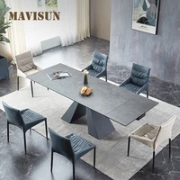 concise kitchen furniture multifunctional italian marble top folding table for villa dining room visitor office desk chair set