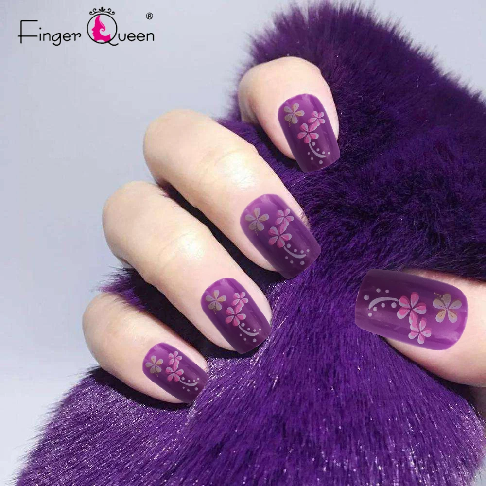 

24PCS Multiple Styles French False Nails Full Cover Square Fake Nails Wedding Birthday Party Clip-on Nails Easy To Wear