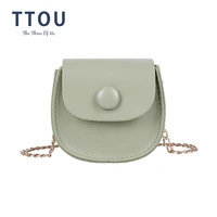 luxury chain women crossbody bag solid color semicircle saddle bags pu leather shoulder bags for ladies handbags designer