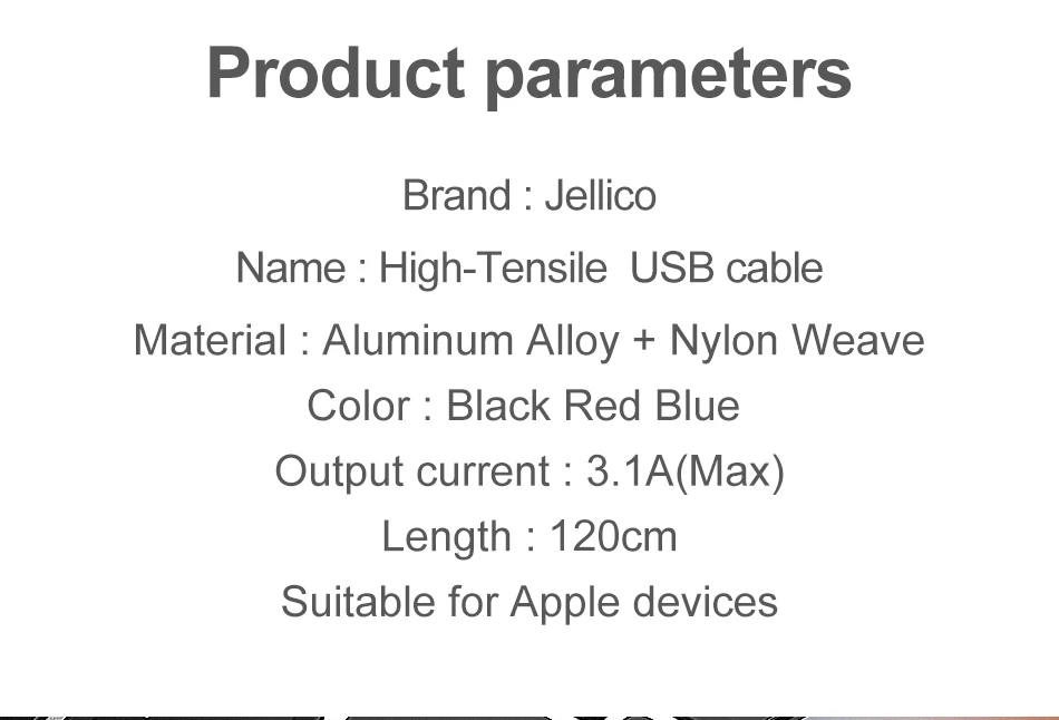 Jellico USB кабель для iPhone 11 X XS 8 7 6 Plus iPad Mini 4 быстрое зарядное устройство для зарядки данных синхронизировать мобильный телефон зарядное устройство