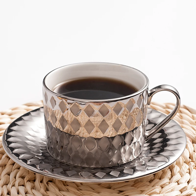 

Nordic Style Bone China Coffee Cup Saucer Spoon Set 200ml British Cafe Porcelain Tea Cup Advanced Ceramic Teacup