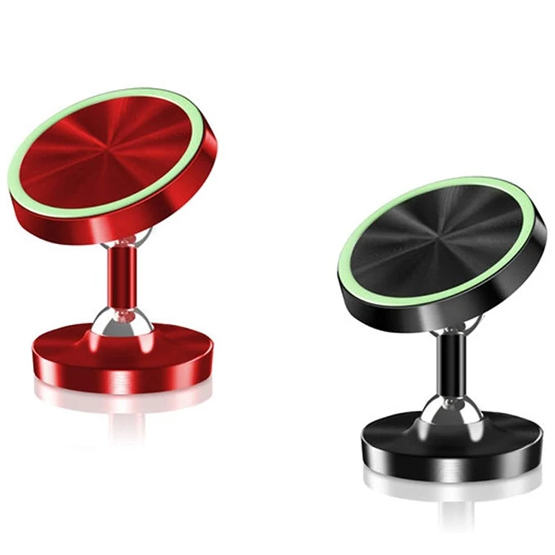 

2 шт./упаковка, автомобильный магнитный держатель для сотового телефона, алюминиевый сплав, вращение на 360 °, светящаяся портативная автомоб...