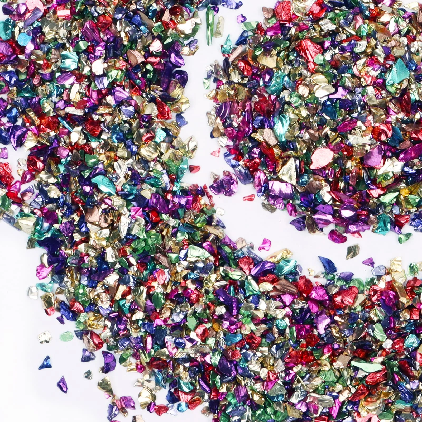 

Crushed Glass Glitter Metal Chips for DIY Jewelry Making Nail Art Decoration Coaster Filling Decorative Crystal For Epoxy Resin