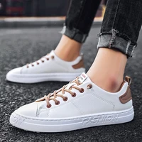 spring autumn men shoes casual trend white men shoes breathable fashion male footwear korean style pu leather mans white flats