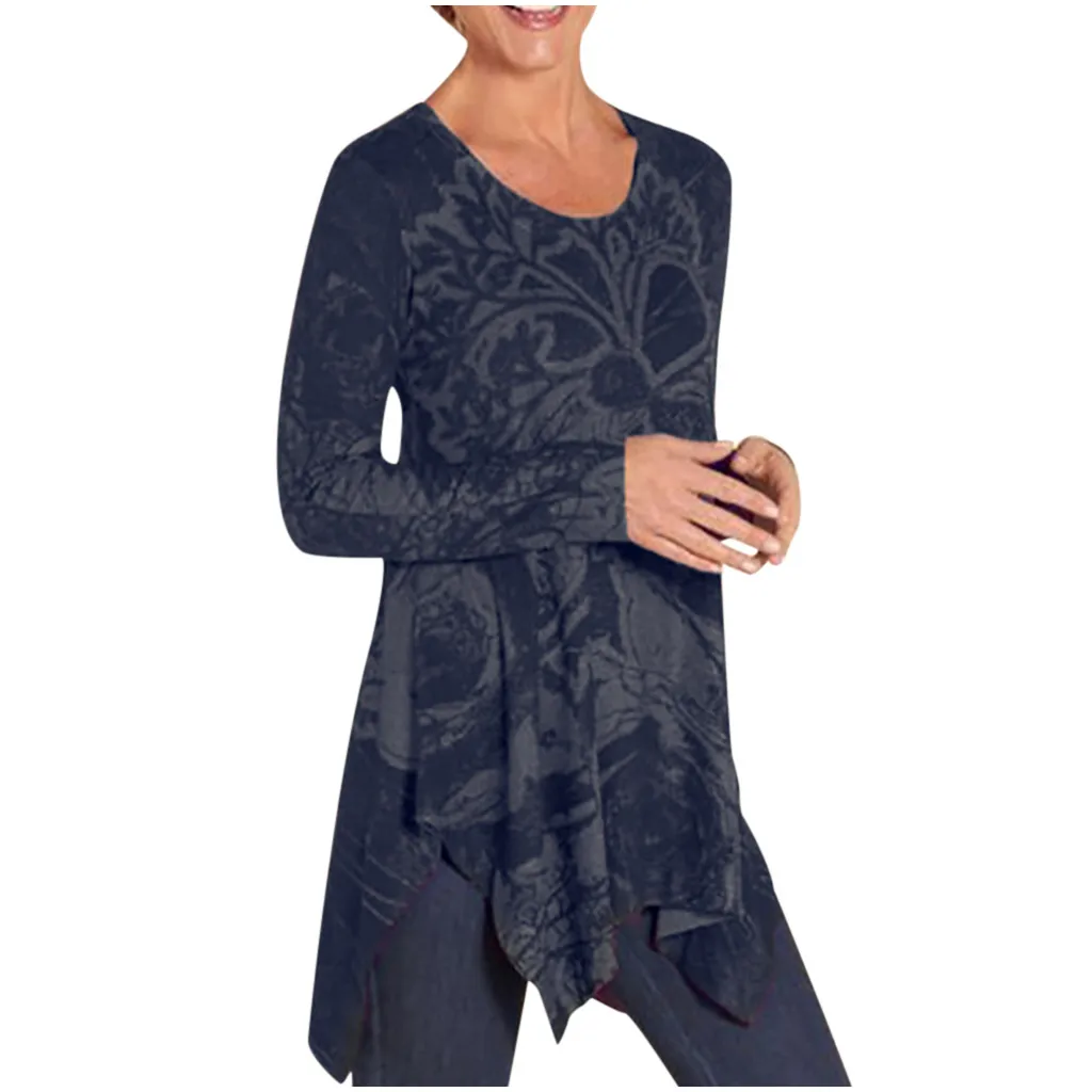 Футболка женская с длинным рукавом Модный повседневный Приталенный топ круглым